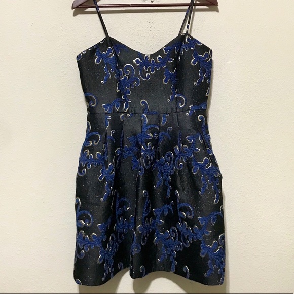 Badgley Mischka Vienna Metallic Brocade Dress New - Picture 3 of 8